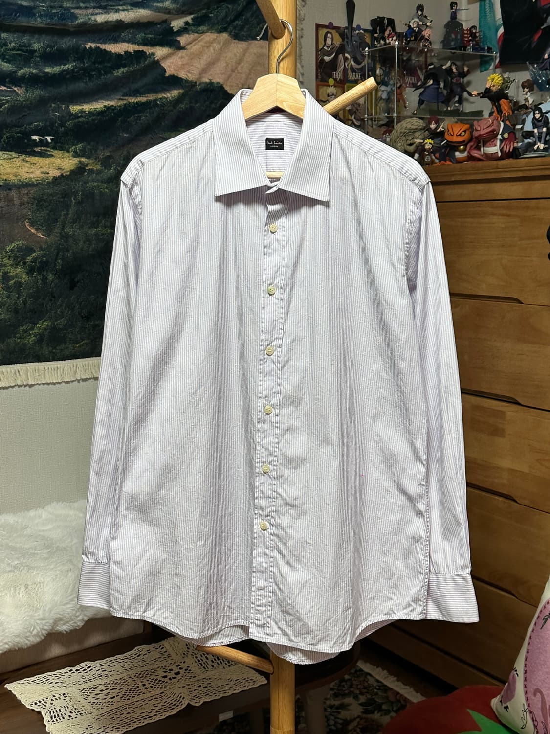 폴스미스 자수 스트라이프셔츠 16 1/2 42/105 라벤더 상품이미지1