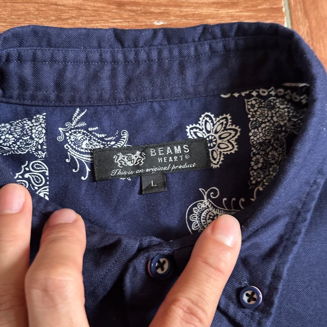 Beams heart paisley pocket 1/2 shirts 상품이미지5
