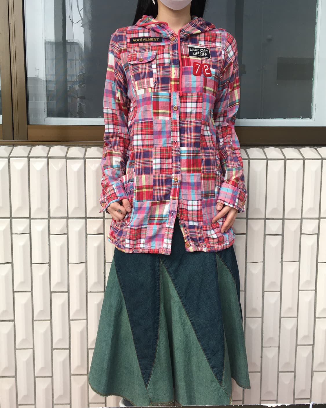 Check pattern hood shirt 상품이미지1