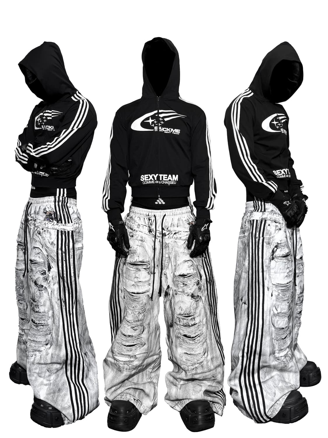 SEXYTEAM Graphic Cropped Zip Hoodie 상품이미지4