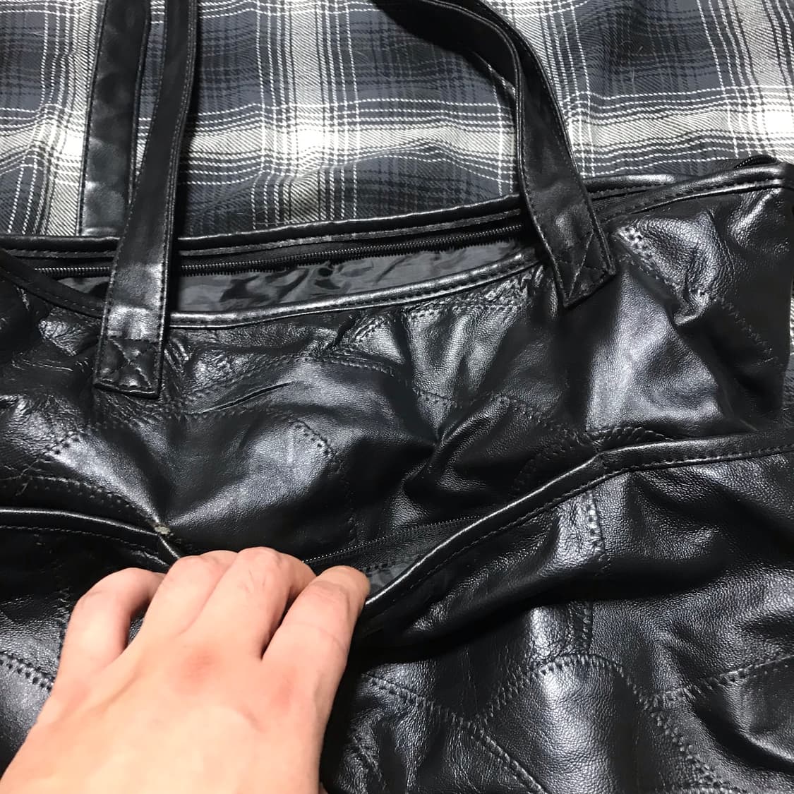 금일할인 재팬 90s 빈티지 레더 토트백 블랙 상품이미지2