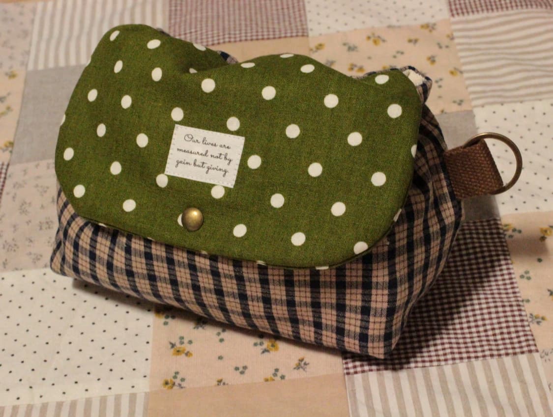 핸드메이드 키링 도트 밴딩 파우치 상품이미지1