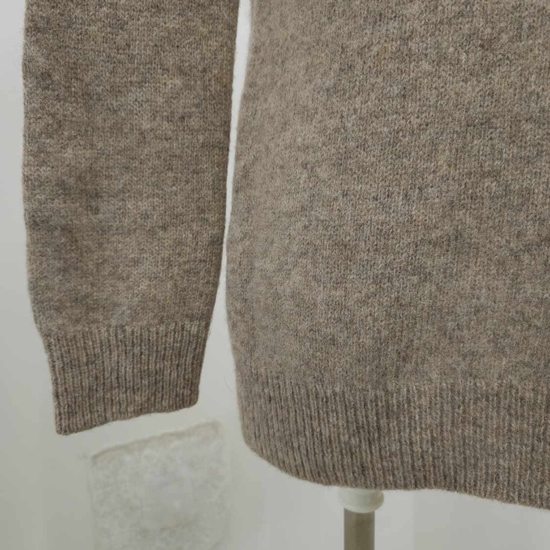 유니클로 울100 베이지 브이넥 롱니트 상품이미지6