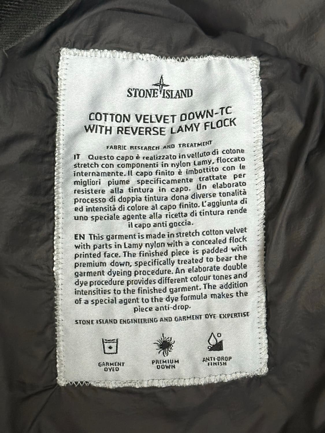 스톤아일랜드 x 바니스뉴욕 벨벳 아노락 L(105) 블랙 상품이미지4