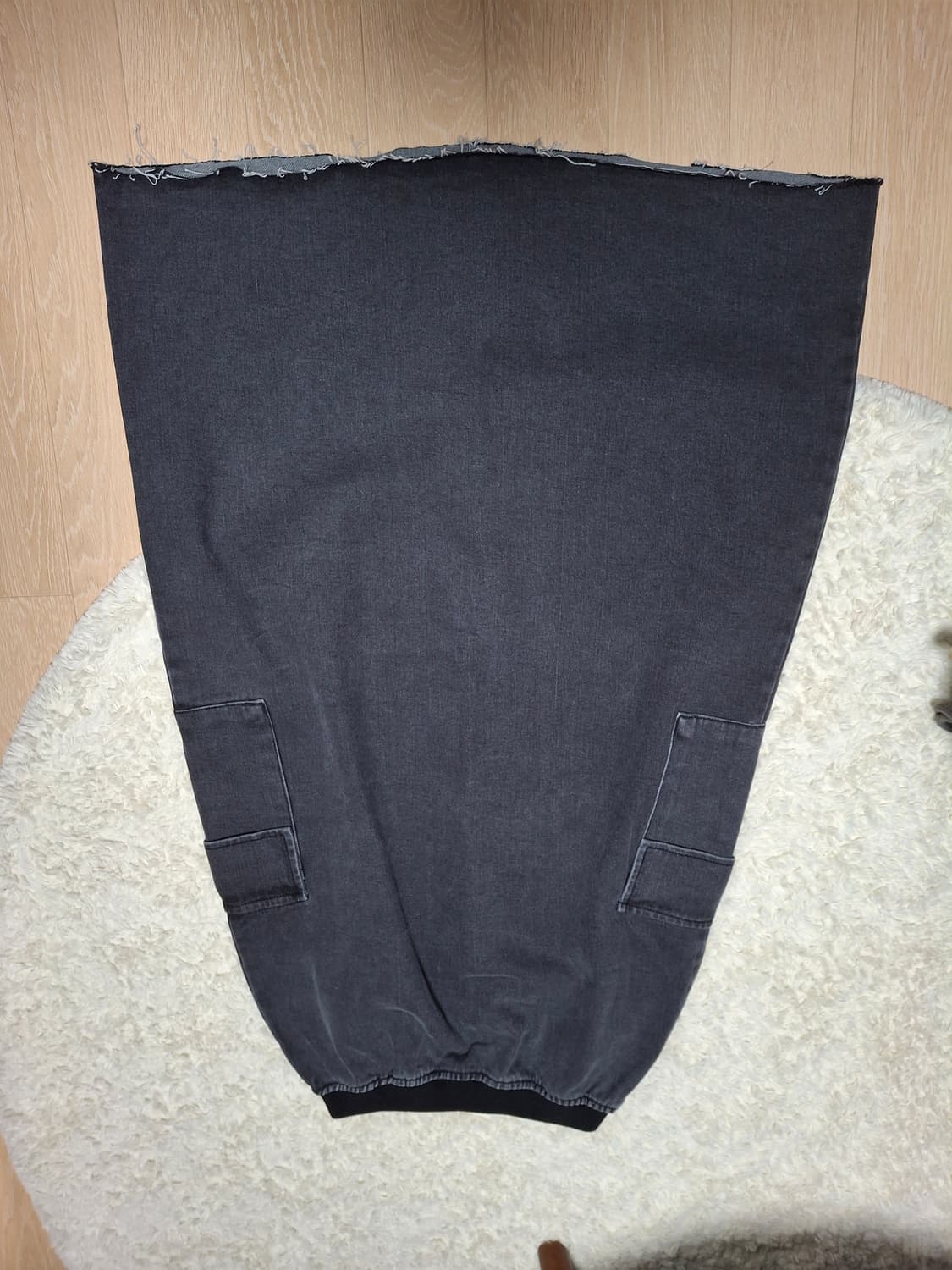 (마지막특가) 블랙 데님 카고 롱스커트 새상품 상품이미지1