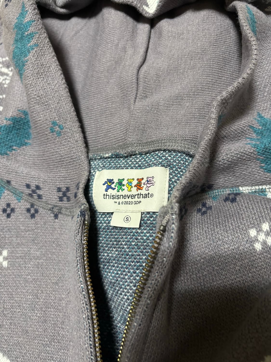 디스이즈네버댓X그레이트풀데드 니트 집업 라벤더 상품이미지6