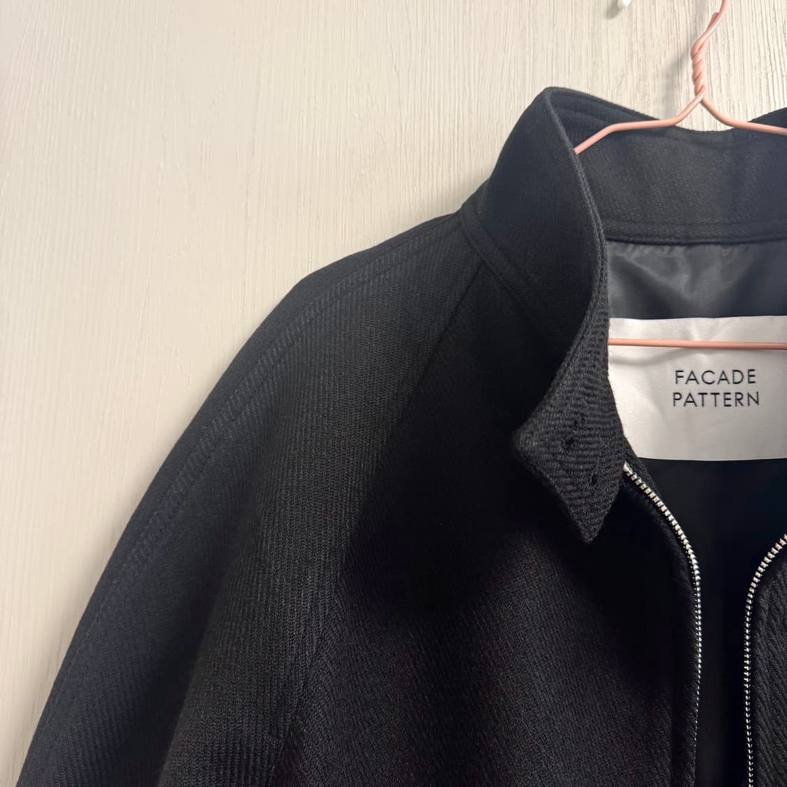 (s) 파사드패턴 울 블루종 자켓 블랙 상품이미지5