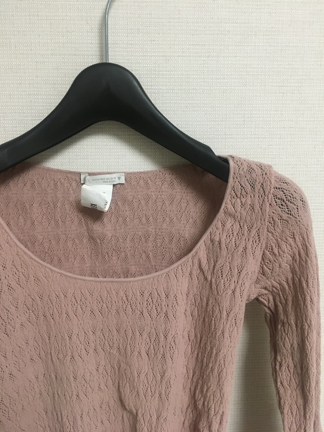 자라 시스루 긴팔 티셔츠 핑크 상품이미지3