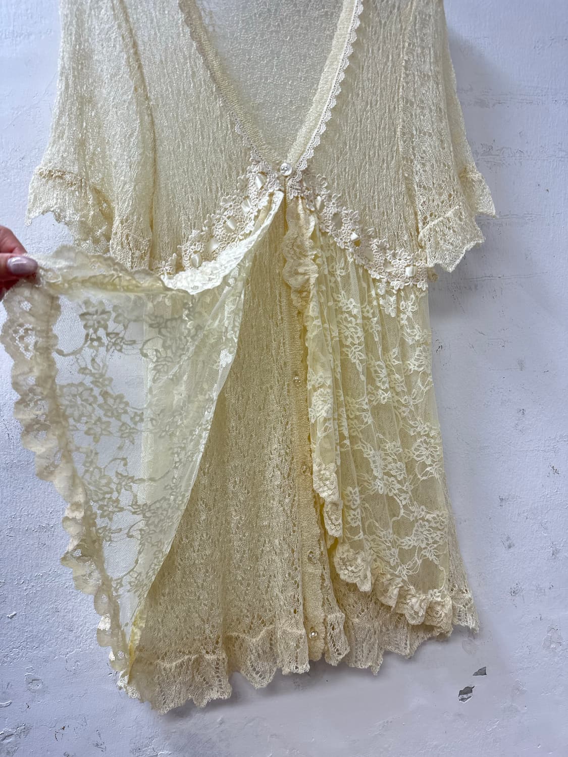 일본빈티지 Axes Femme엑시즈팜레이스 페어리 레이어드 프릴 가디건 상품이미지3