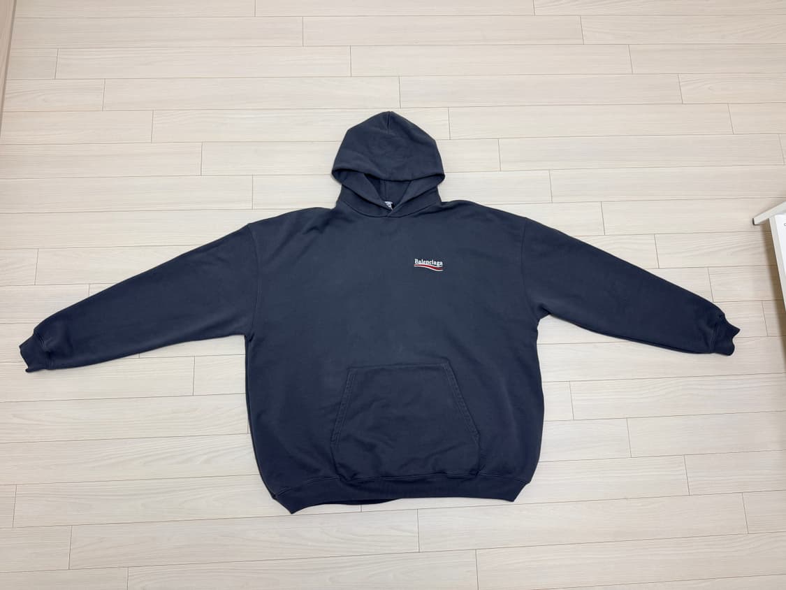 발렌시아가 폴리티컬 캠페인 웨이브로고 후디 상품이미지2