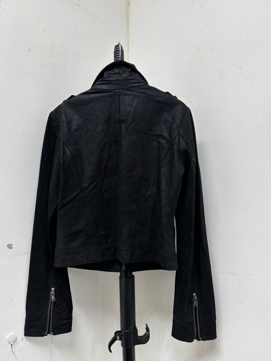 Y2K Genuine Leather Black High Neck Buck 상품이미지9