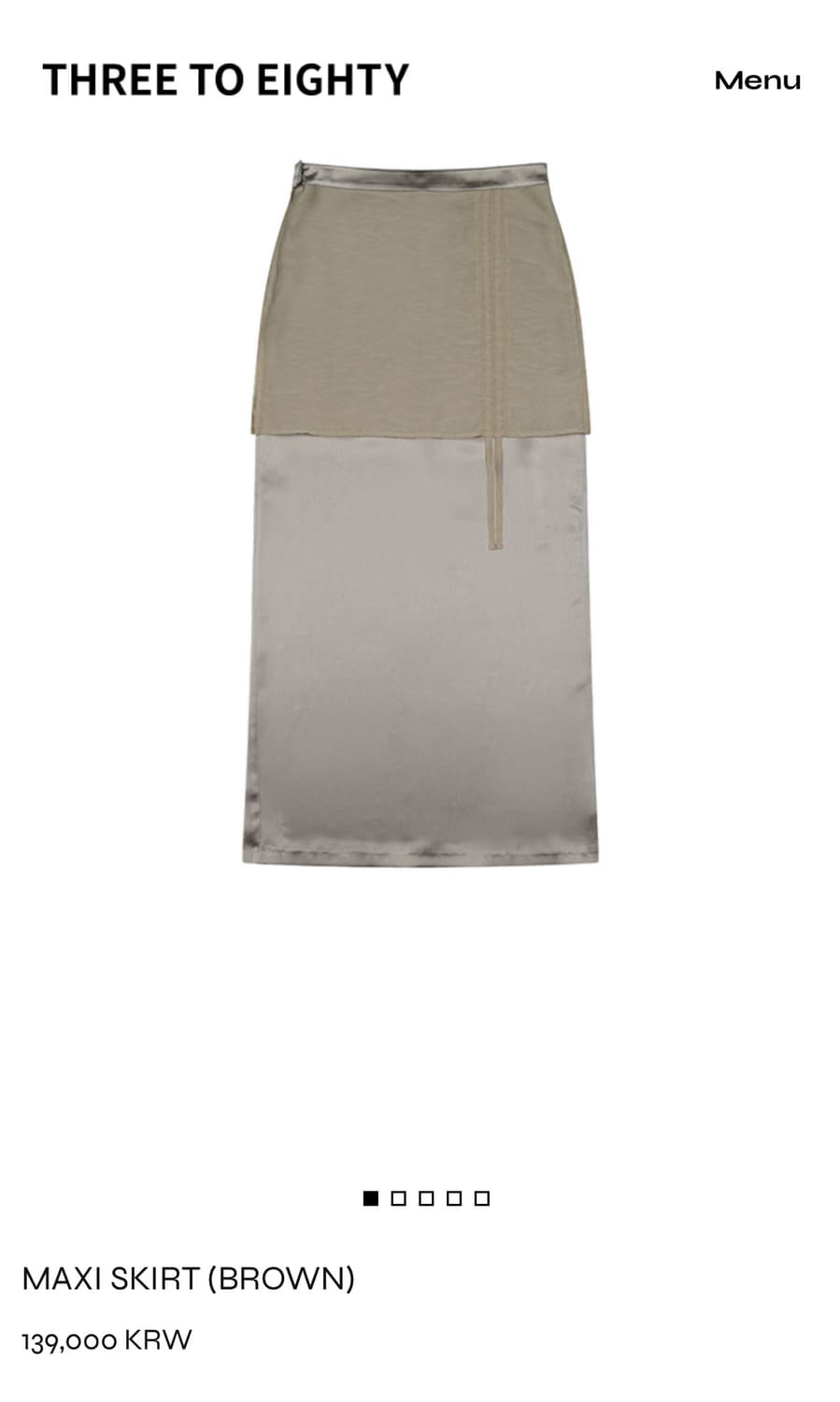 쓰리투에이티 맥시 스커트 [브라운 S] 상품이미지5