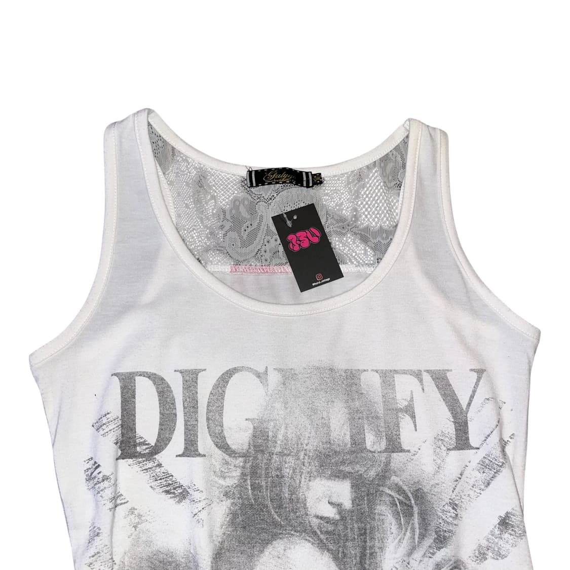 걸프린팅 백레이스 포인트 유니온잭 셔링 나시 갸루y2k 상품이미지4