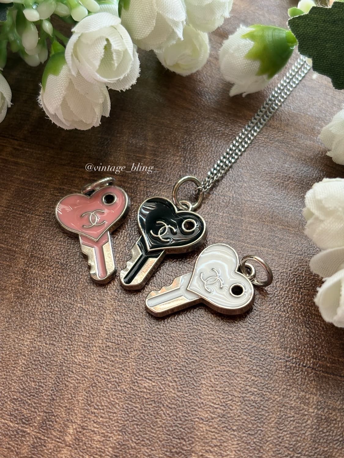 샤넬 하트 키 실버 목걸이 상품이미지1