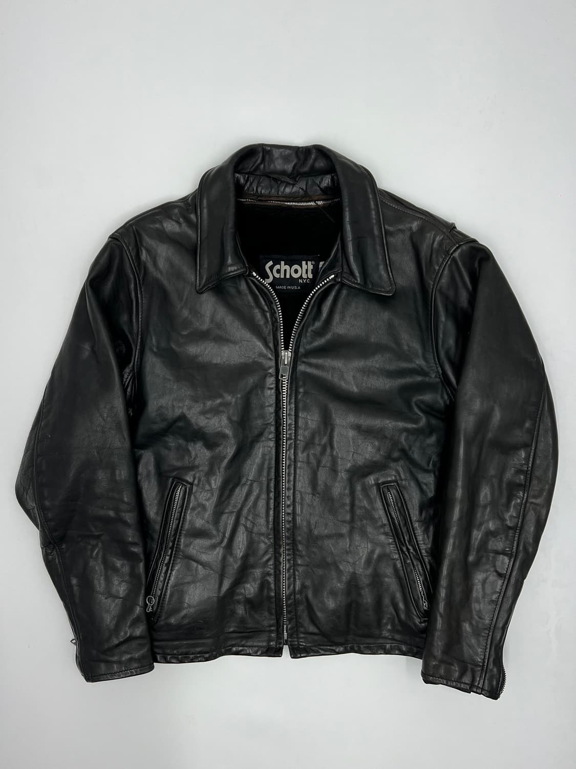 쇼트 리얼 레더자켓 상품이미지1