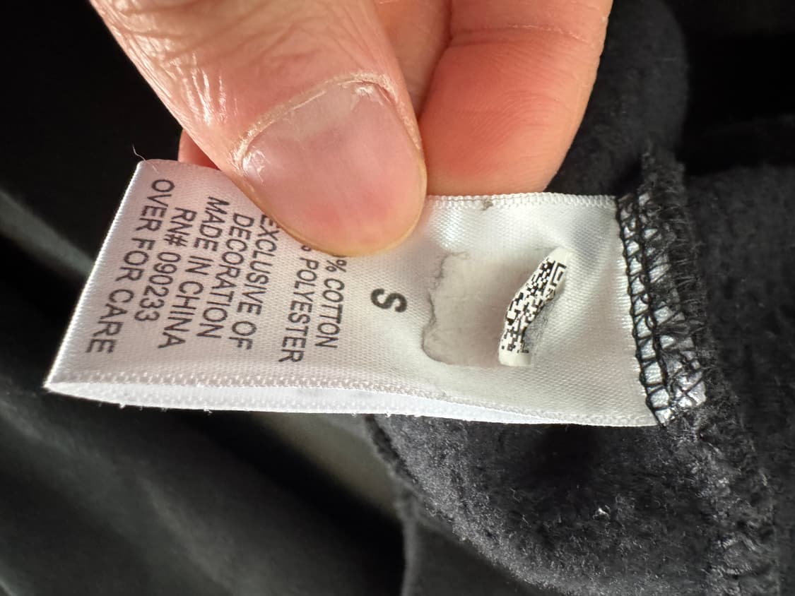 정품!! 피어오브갓 백 로고 오버핏 기모 맨투맨 블랙 상품이미지4