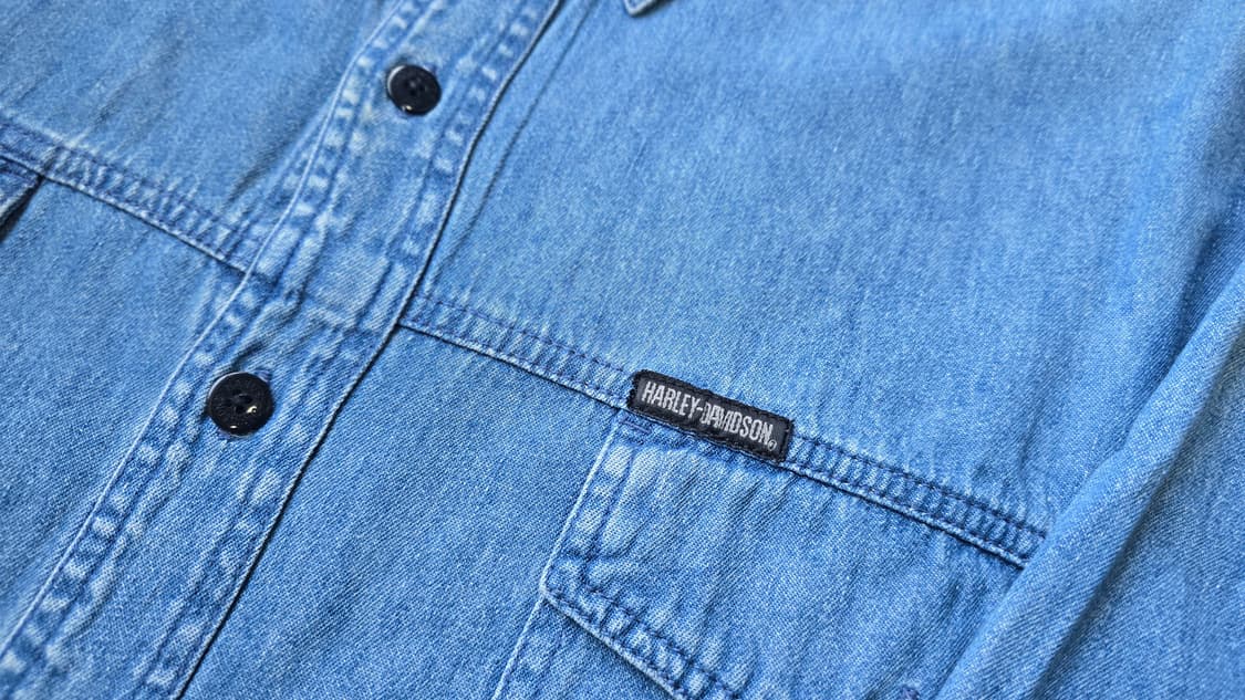 빈티지 할리 데이비슨 자수 데님 셔츠 XXL 상품이미지3