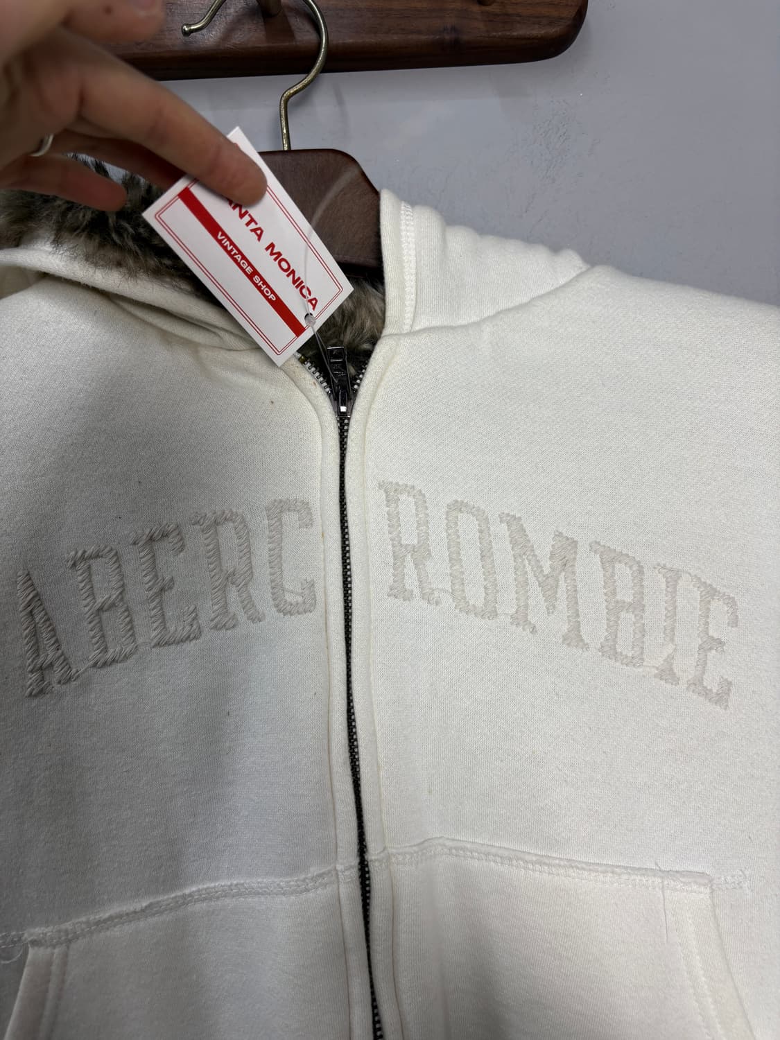 아베크롬비 빈티지 울프죠 y2k 퍼 후드집업 A3577 상품이미지3