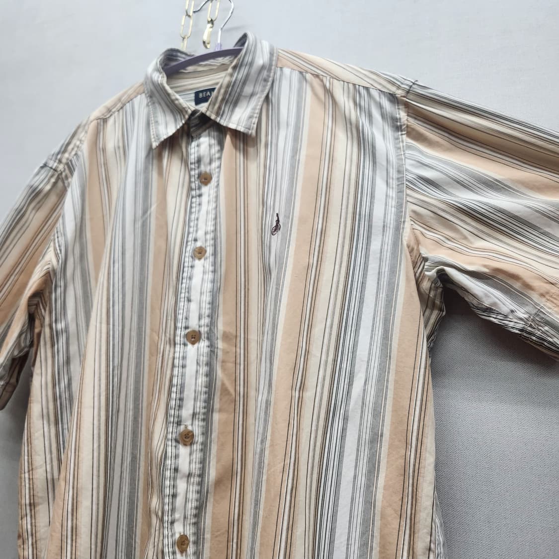 빈폴 로고 자수 스트라이프 반팔셔츠 105(XL) 상품이미지3