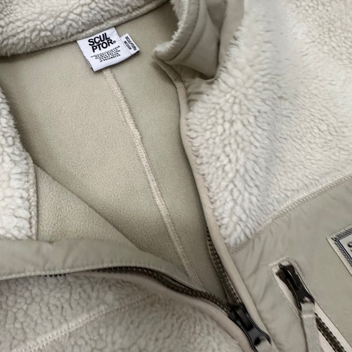 Sculptor 스컬프터 여성 뽀글이 플리스 자켓 아이보리 M 상품이미지2