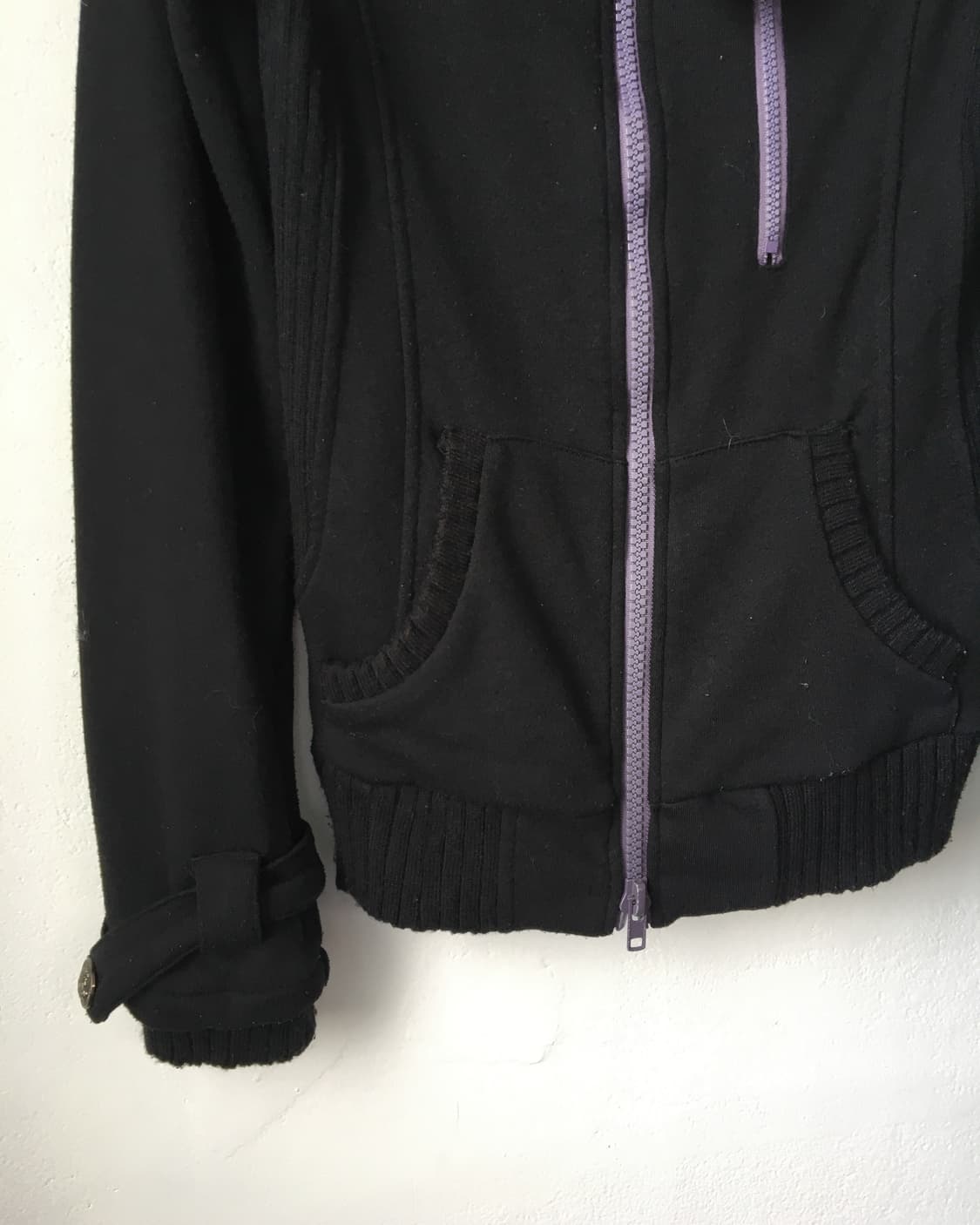 High neck ribbed layered zip up 상품이미지4