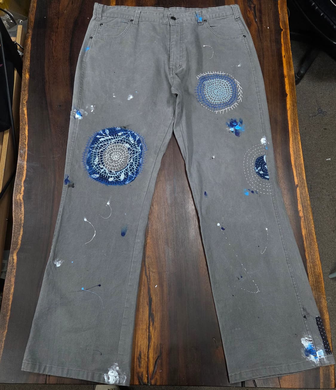 S.O/자수, 패치워크, 핸드페인팅 커스텀 팬츠 상품이미지2