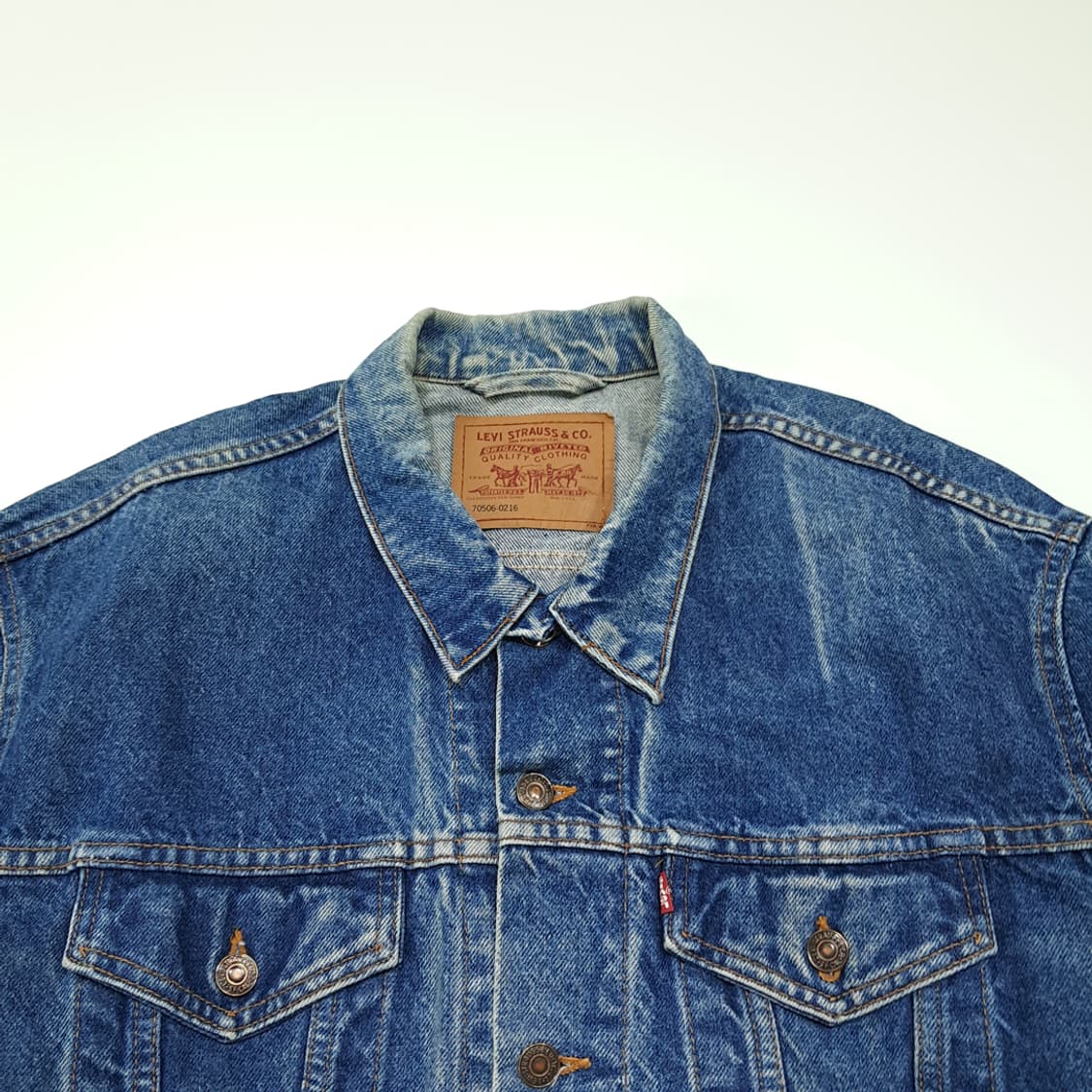 CL872 XL 리바이스 80s 90s 미국판 4포켓 인디고 데님 자켓 상품이미지2