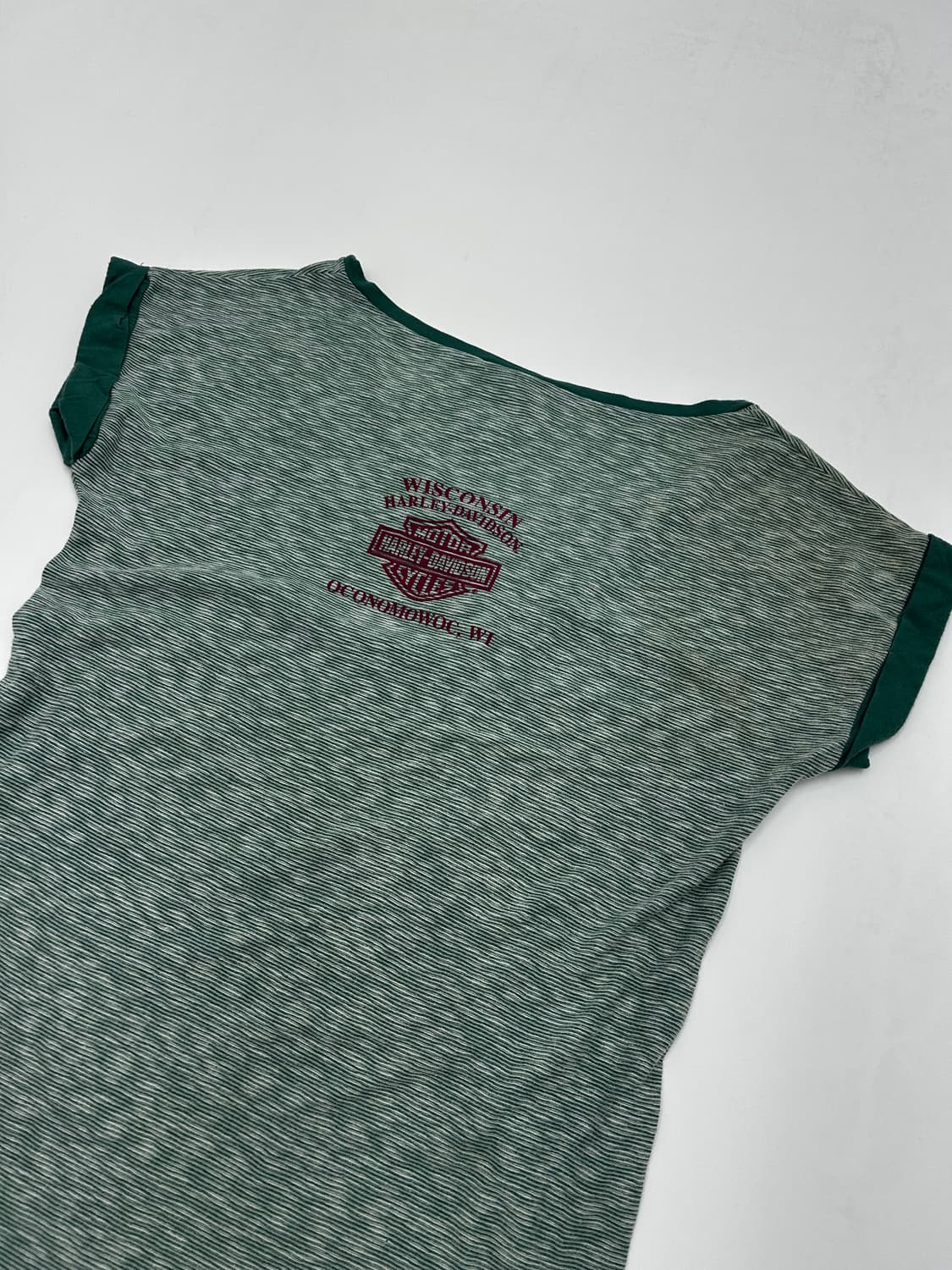 할리데이비슨 우먼 스트라이프 나그랑 브이넥 반팔티 상품이미지3