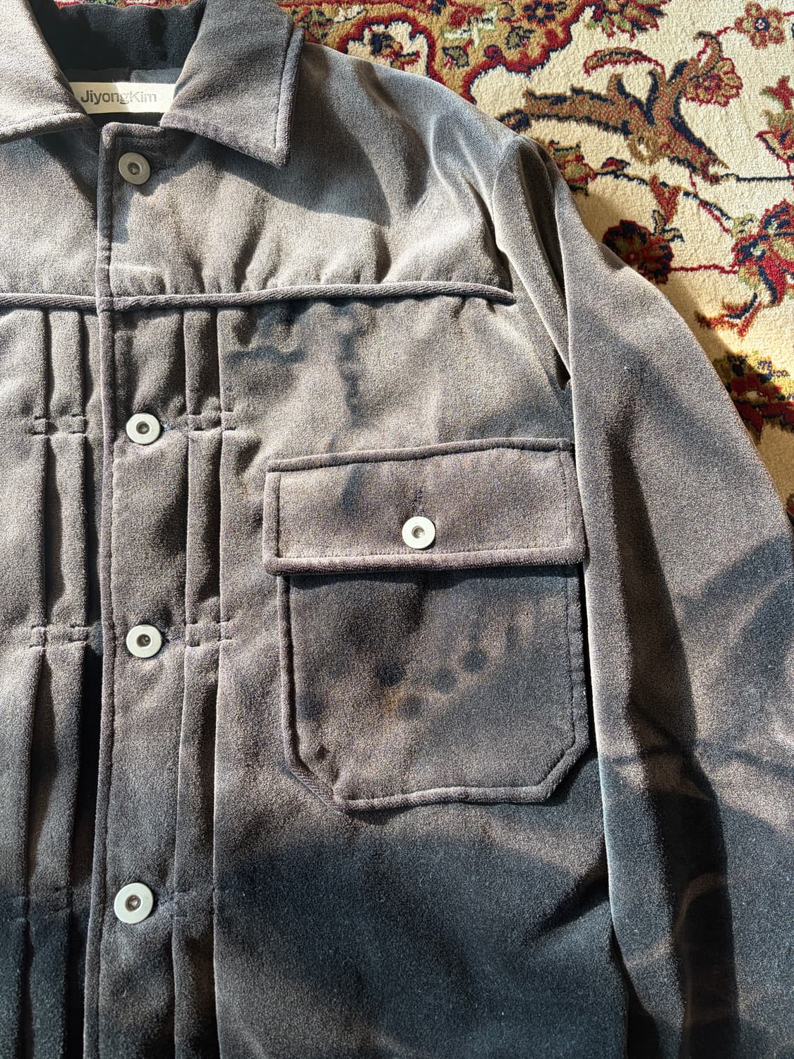 21AW jiyongkim 벨벳 트러커 자켓 상품이미지4