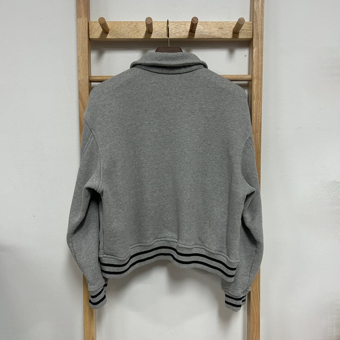 MMLG 부클 자수로고 스웻 집업 자켓 그레이 상품이미지4