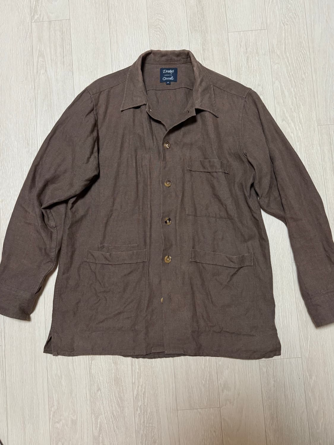 드레익스x카멜 린넨 오버셔츠 브라운 M 상품이미지1