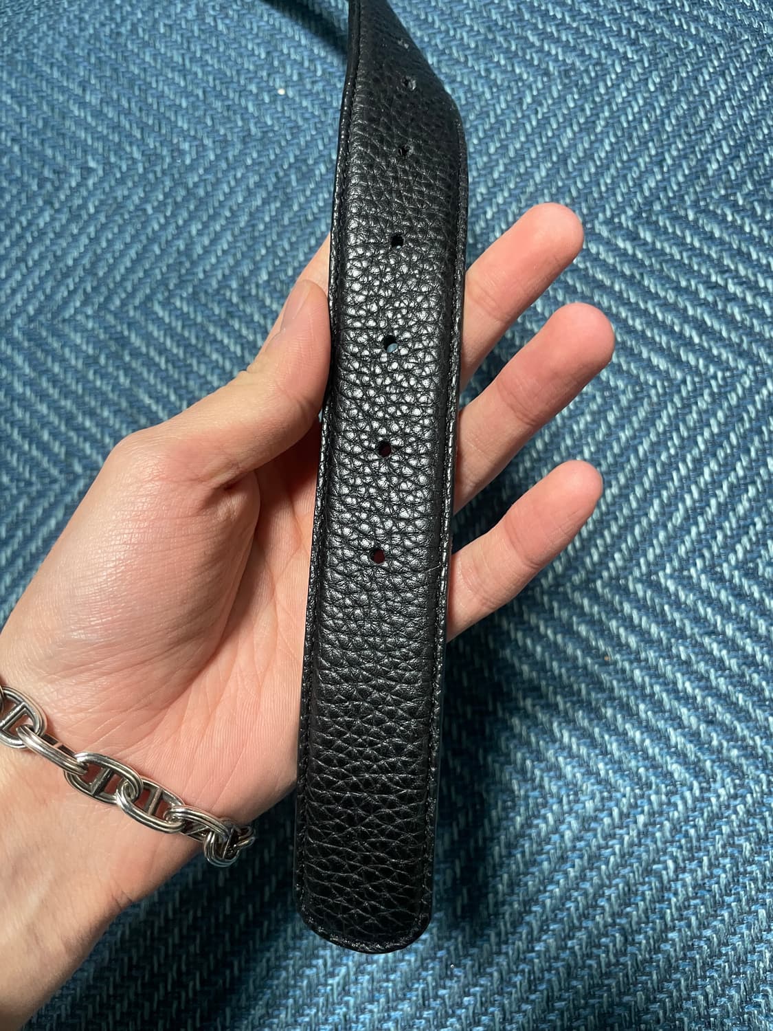 [2] Undermycar 우로보로스 루프 버클 레더 벨트 블랙 상품이미지4