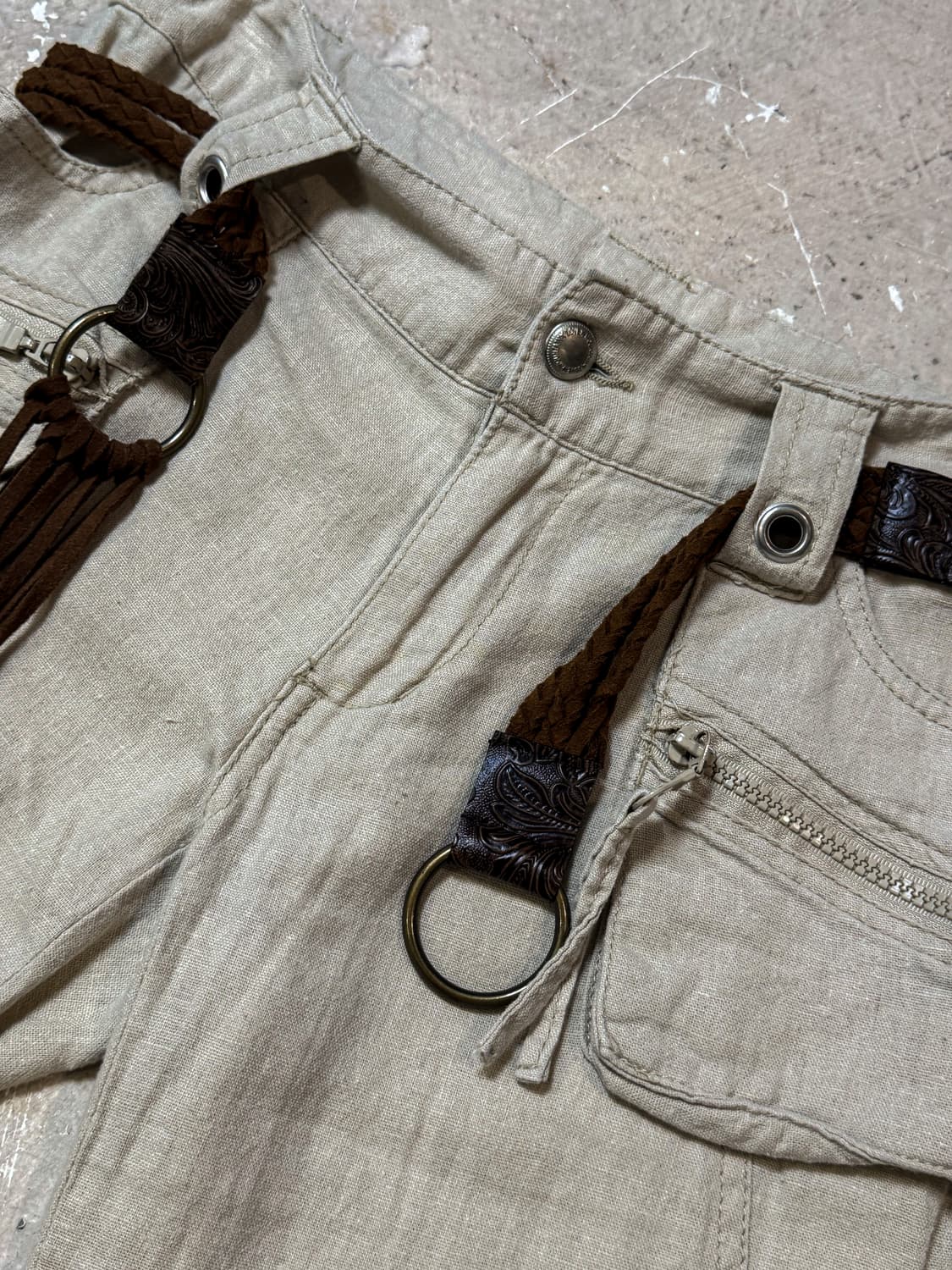Ivory Zip Cargo flare pants  아이보리 플레어 팬츠 상품이미지3