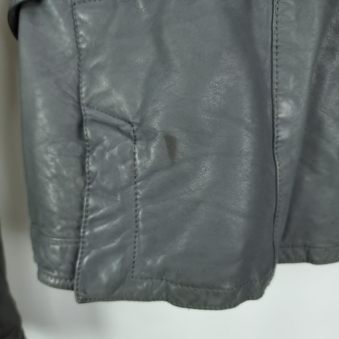 [닐바렛] 고딕 펑크 멀티 포켓 벨티드 슬림핏 레더 가죽자켓 P01399 상품이미지6