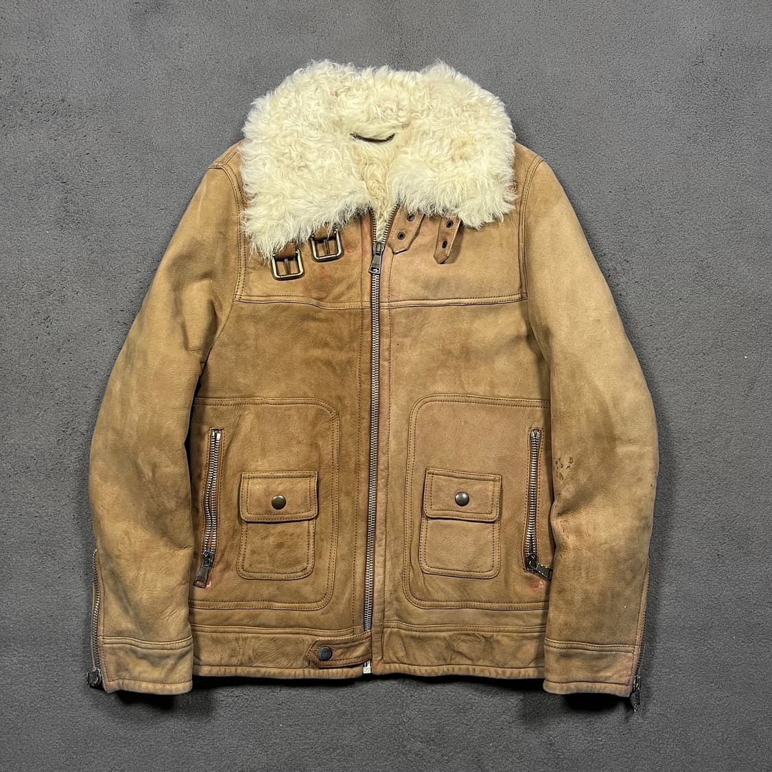 DOLCE & GABBANA 돌체앤가바나 램스킨 무스탕 레더 자켓 상품이미지1