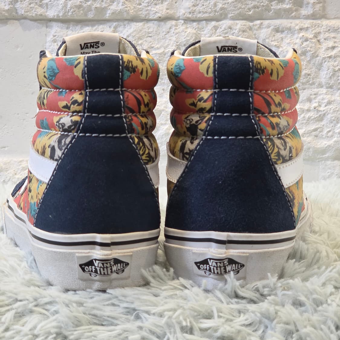 4q-4:반스 스타워즈 스케이트-하이 플로럴 패턴 (약 22.5cm) 상품이미지3