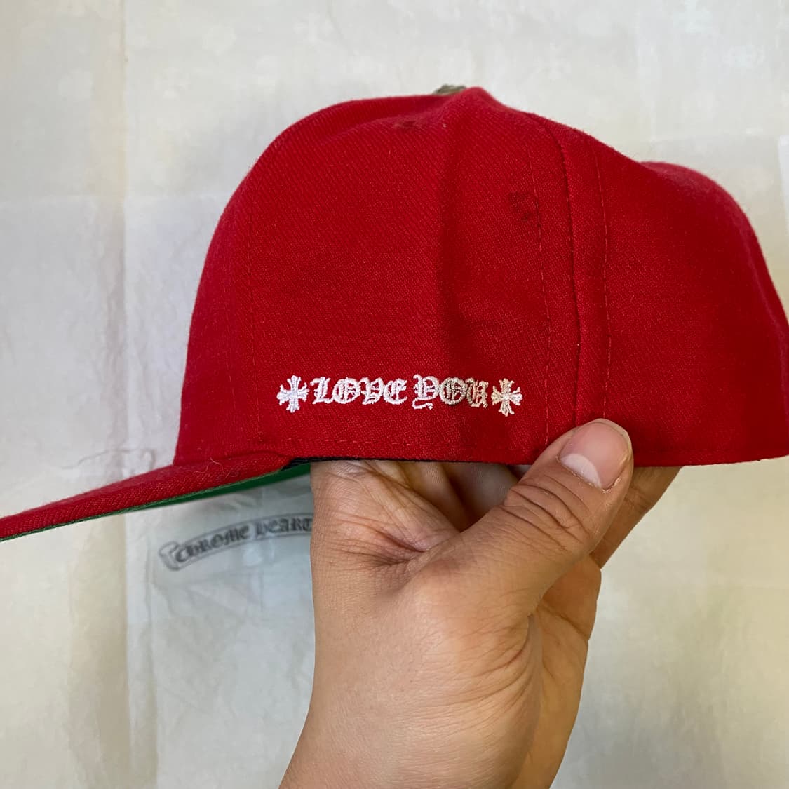 [7 3/4 61.5CM] 크롬하츠 하트 로고 자수 볼캡 레드 상품이미지4