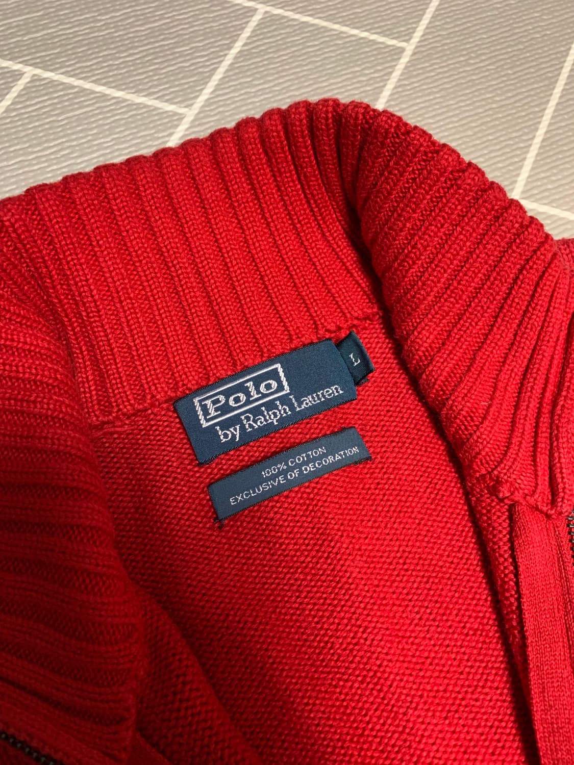 폴로 빅포니 니트집업 레드  상품이미지5