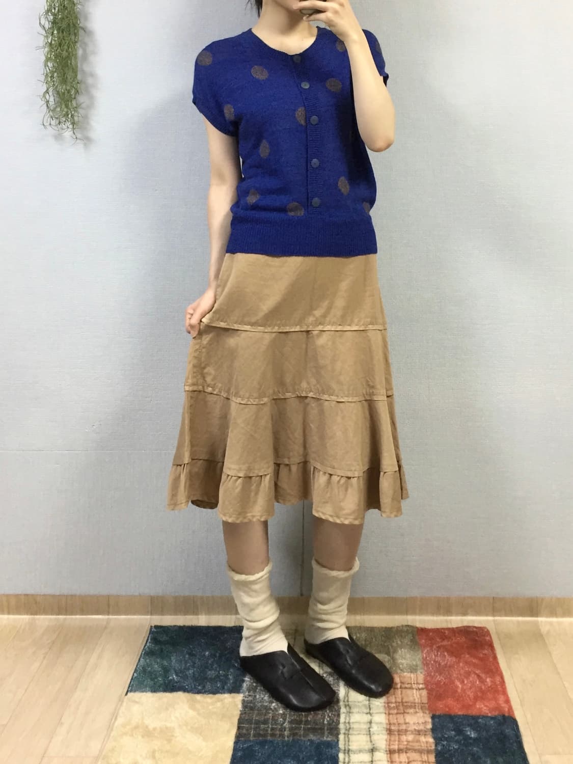 Japanese vintage dot knit top 상품이미지2