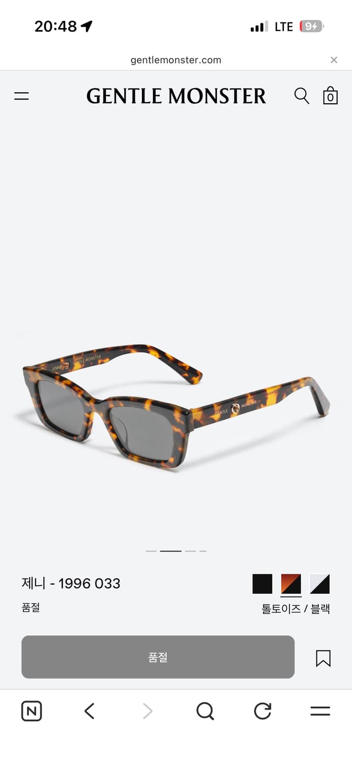 젠틀몬스터 김나영 제니 1996 033 제니 콜라보 선글라스 상품이미지6