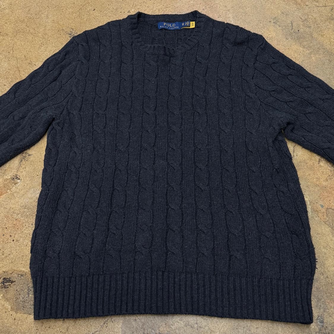 폴로 랄프로렌 올블랙 꽈배기 니트  상품이미지3