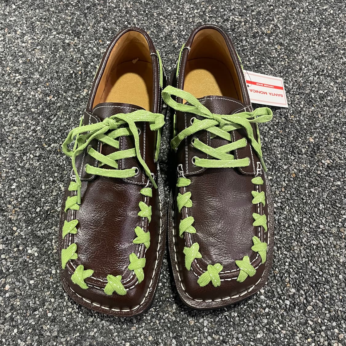 빈티지 캠퍼 에키 레이스업 브라운 레더 로퍼 B3687 상품이미지1