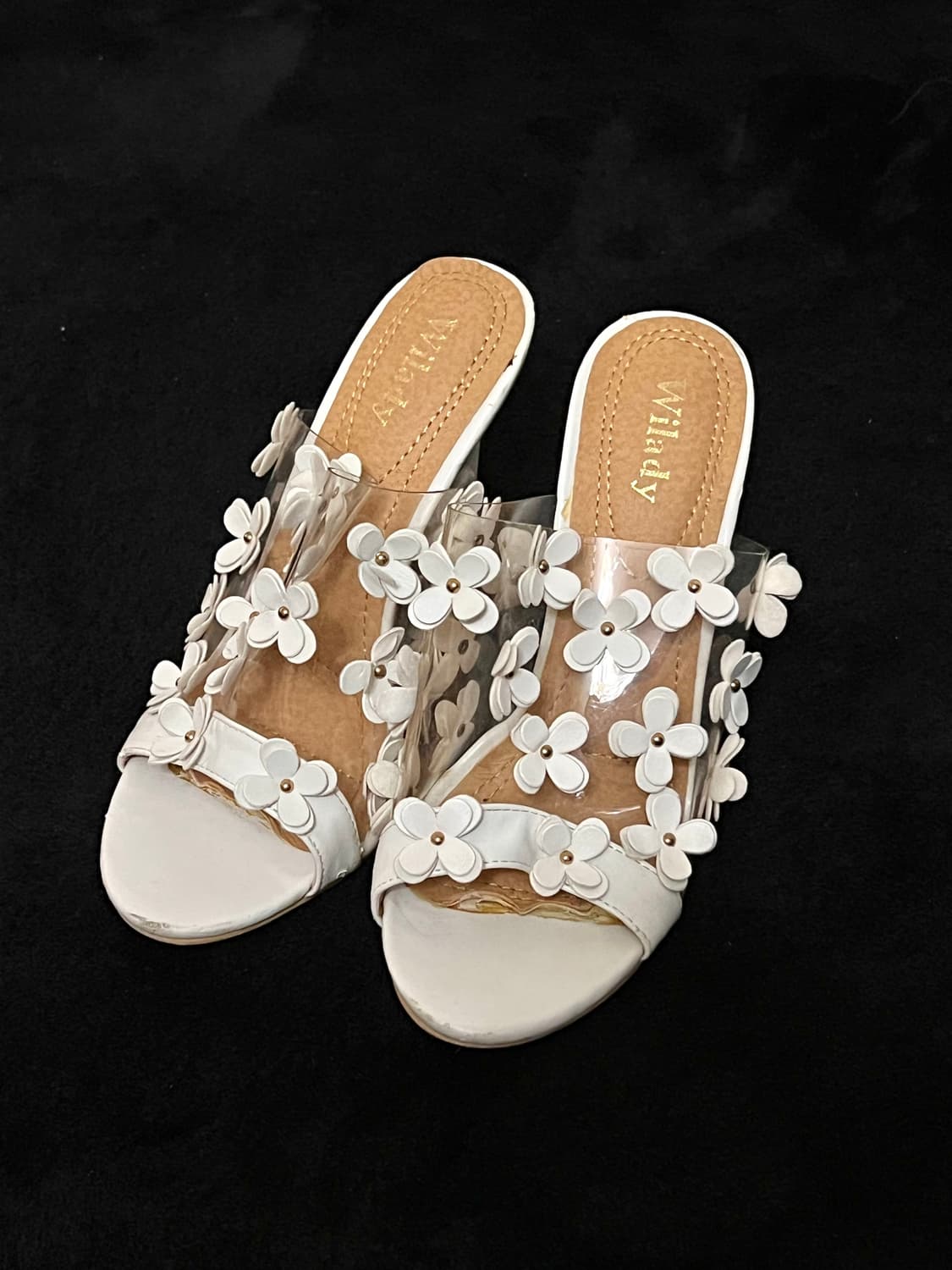 Vintage daisy 화이트 플라워 데이지 하이힐 240 상품이미지1