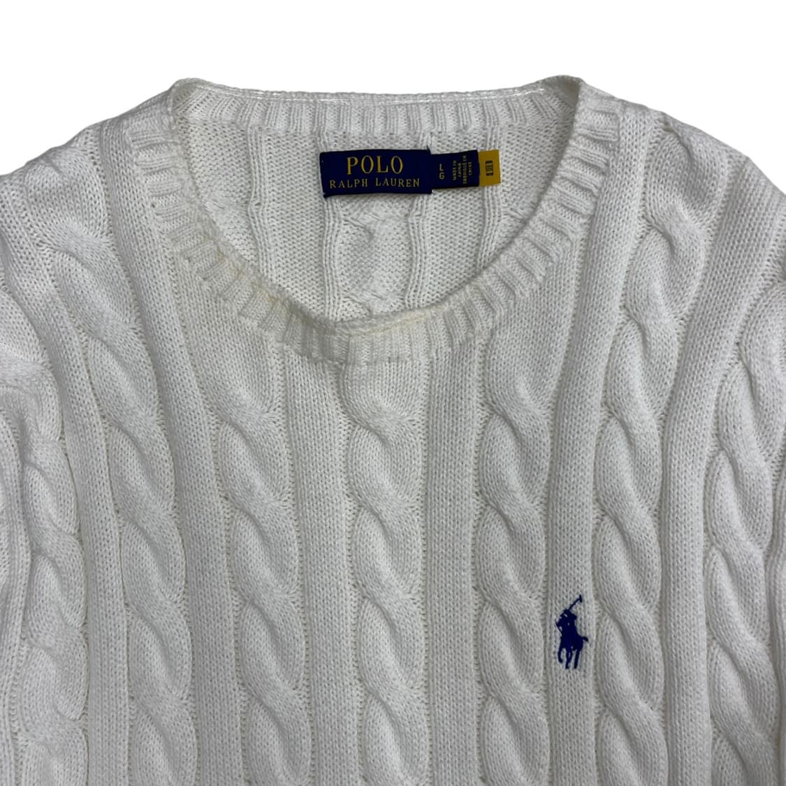  폴로 랄프로렌 네이비포니 화이트 꽈배기 니트 L 상품이미지4