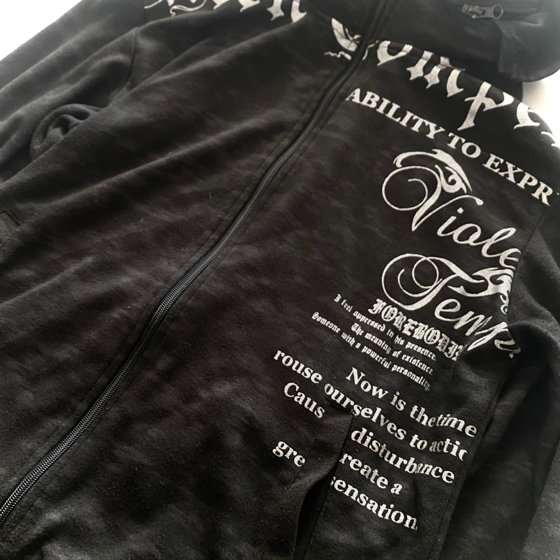 Y2K 레터링 펑크 후드 집업 상품이미지2