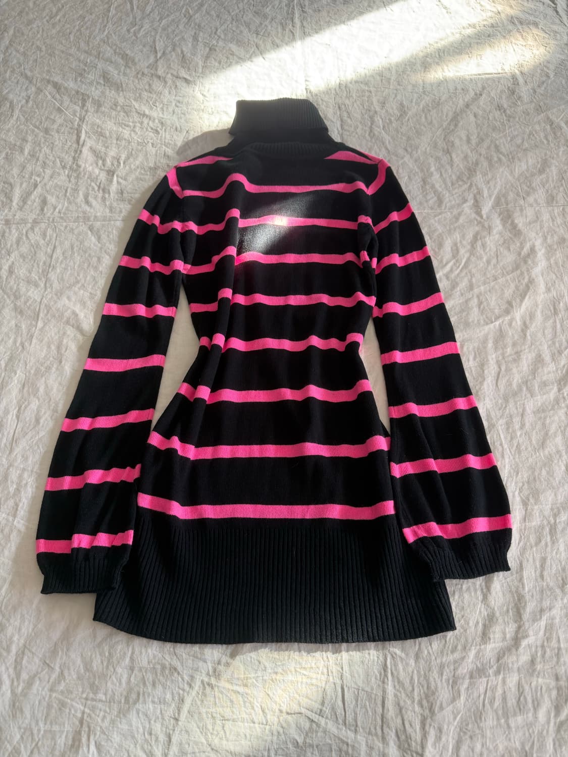 캐캐체 갸루펑크 단가라 니트 미니 원피스 상품이미지5