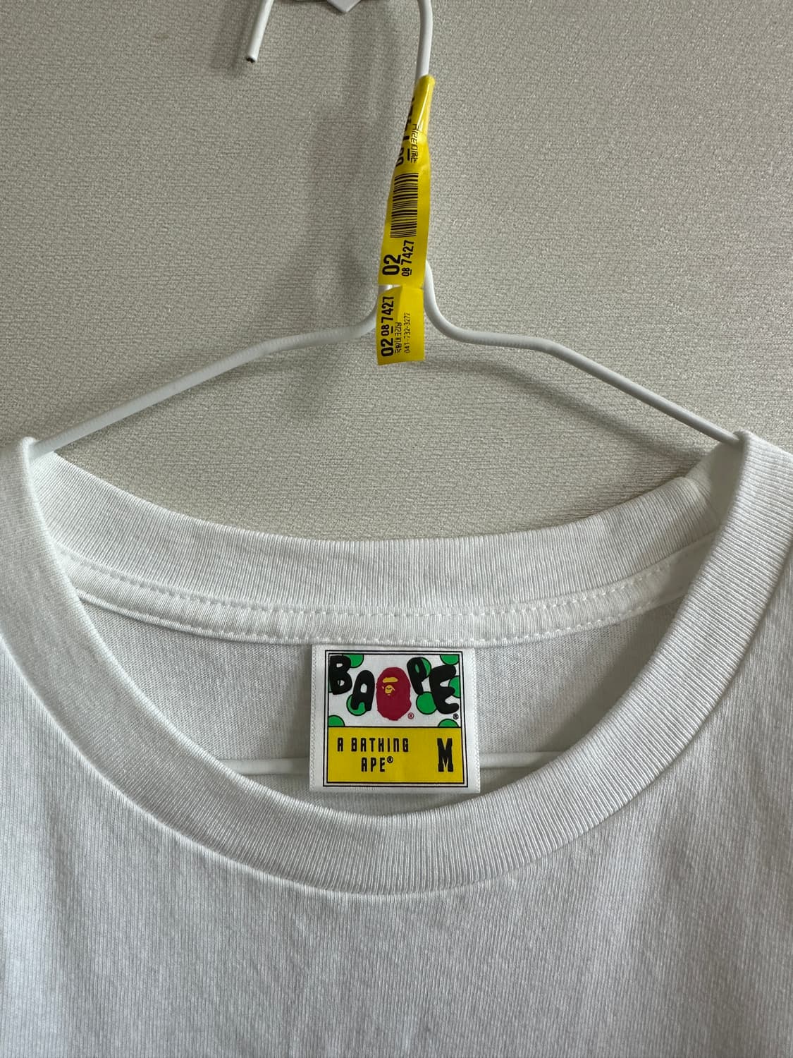 베이프 에이프 헤드 잉크 페인팅 티셔츠 화이트 상품이미지3