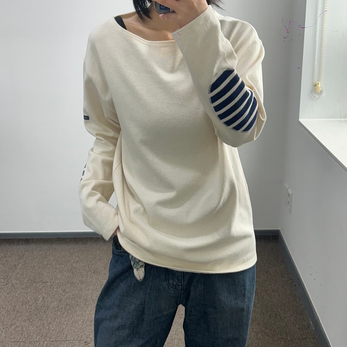 Saint james 패치 포인트 아이보리 롱슬리브 상품이미지1