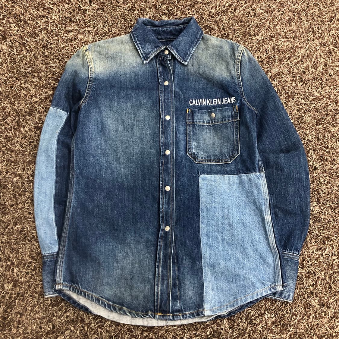 캘빈클라인 패치워크 데님 셔츠 상품이미지1