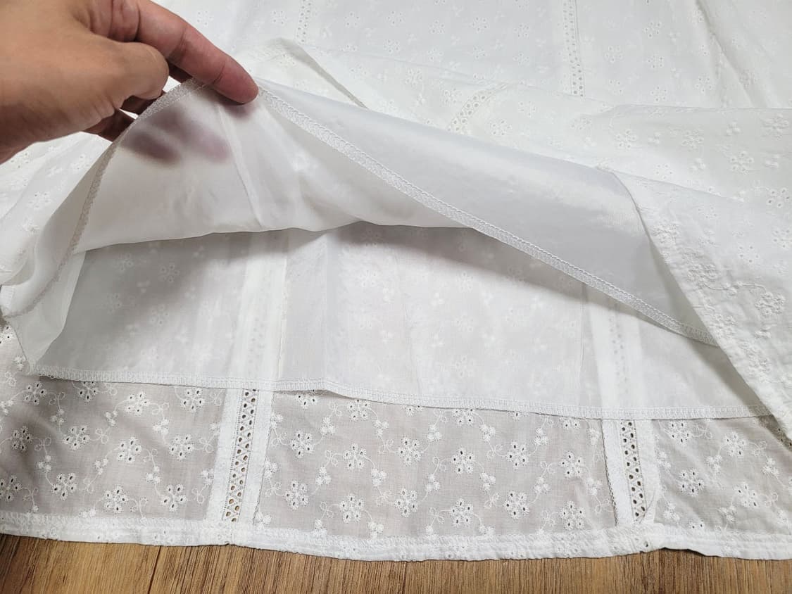 메이비베이비 디어리스트 화이트 펀칭원피스 55-66 새상품 상품이미지5